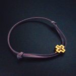 Bracelet Gold Cross (Levander Leather)